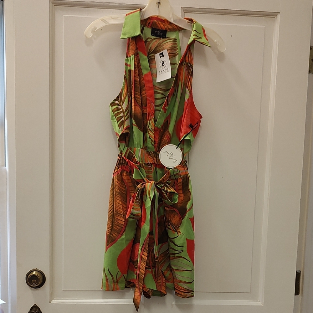 Milk & Honey Leaf Print Romper